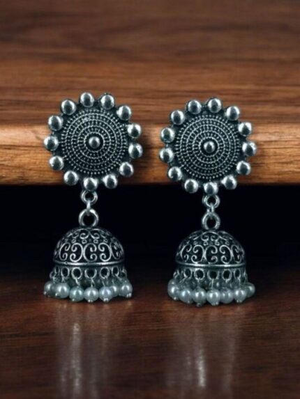 Best Traditional German Silver Jhumka Earrings